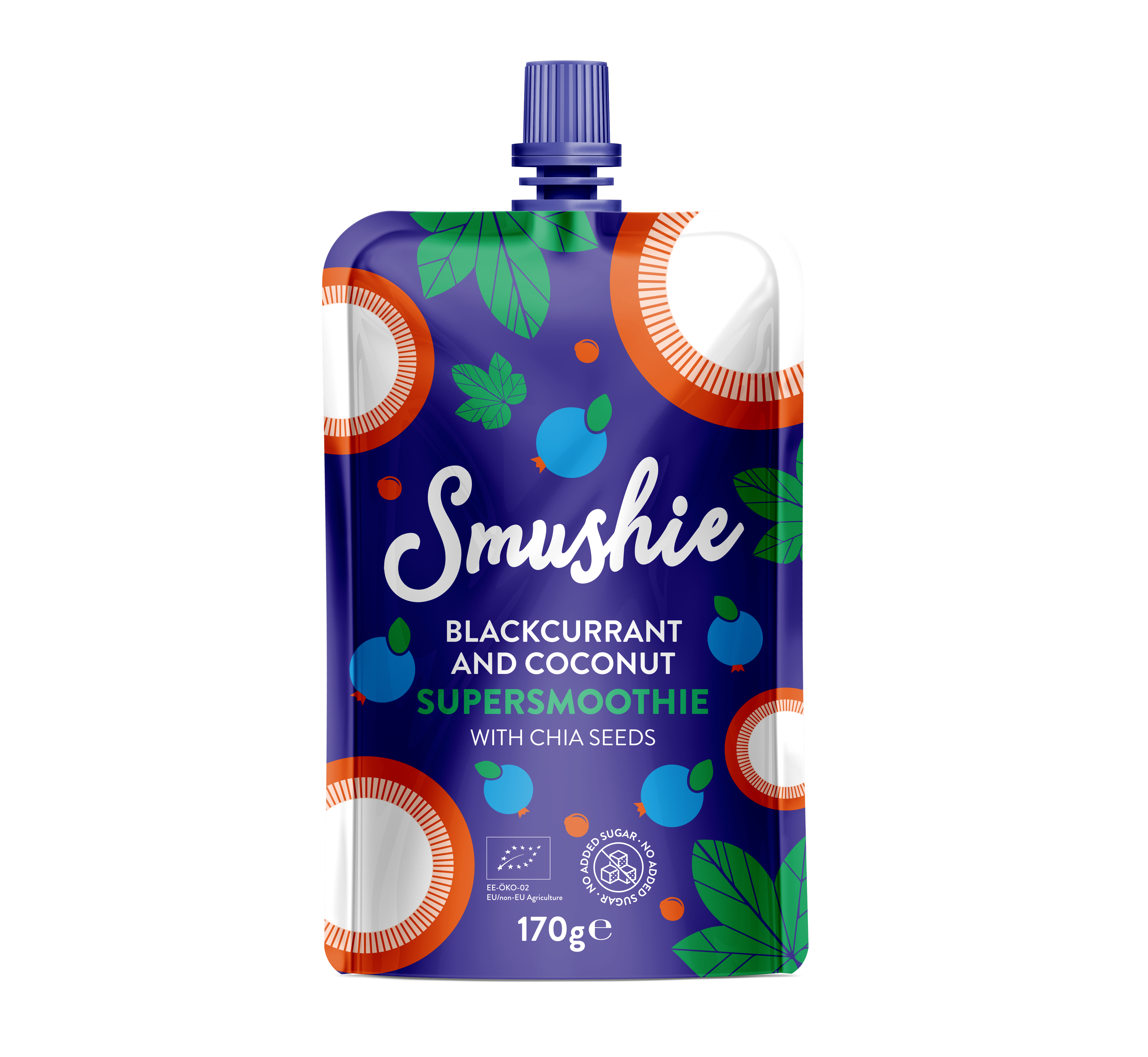 Salvest-Smushie-Ökoloogiline-Mustasõstra-kookosepüree-chia-seemnetega_170g_4740073072622